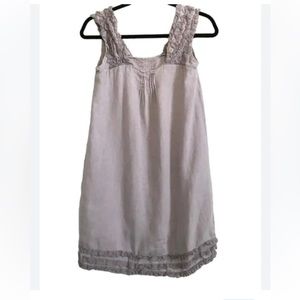 Zara lavendar linen ruffle dress